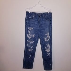 American eagle outfitters heavily destressed jeans